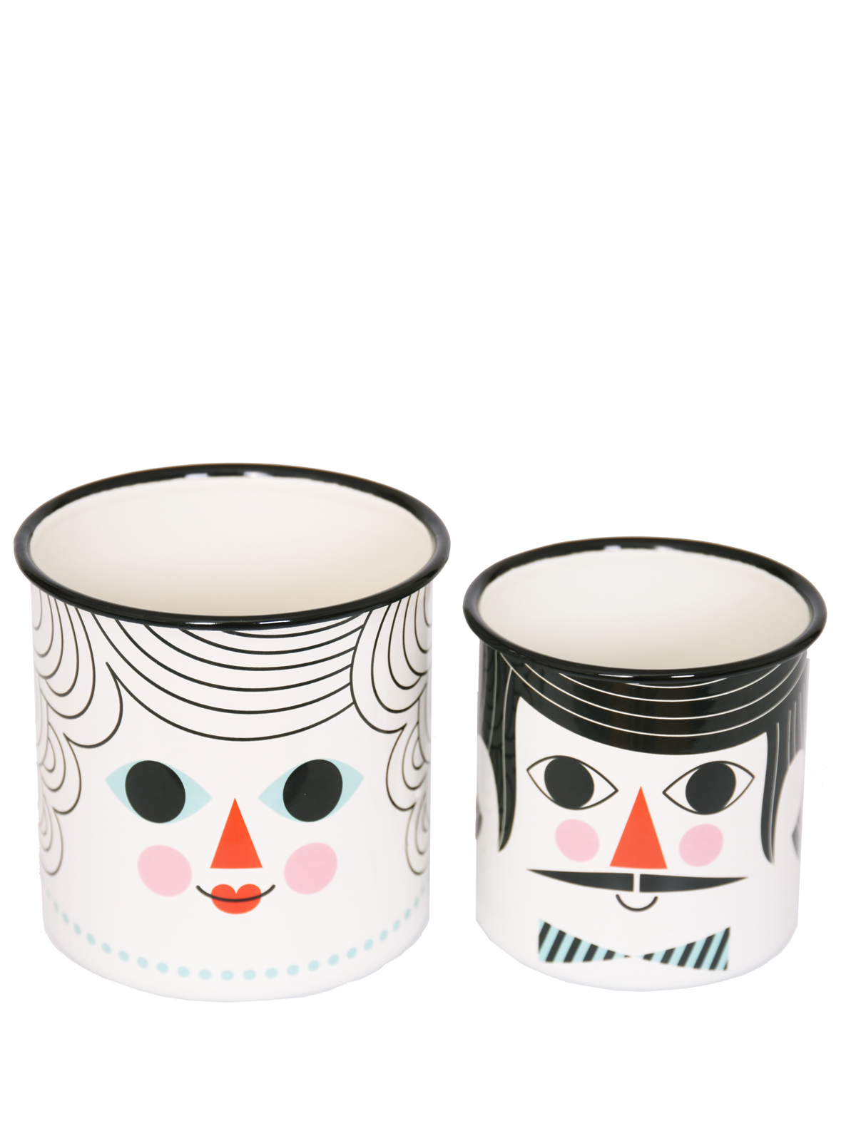 Blå Gungan design & crafts Flower Pot Set Enamel Ingela P Arrhenius 2 pcs, People