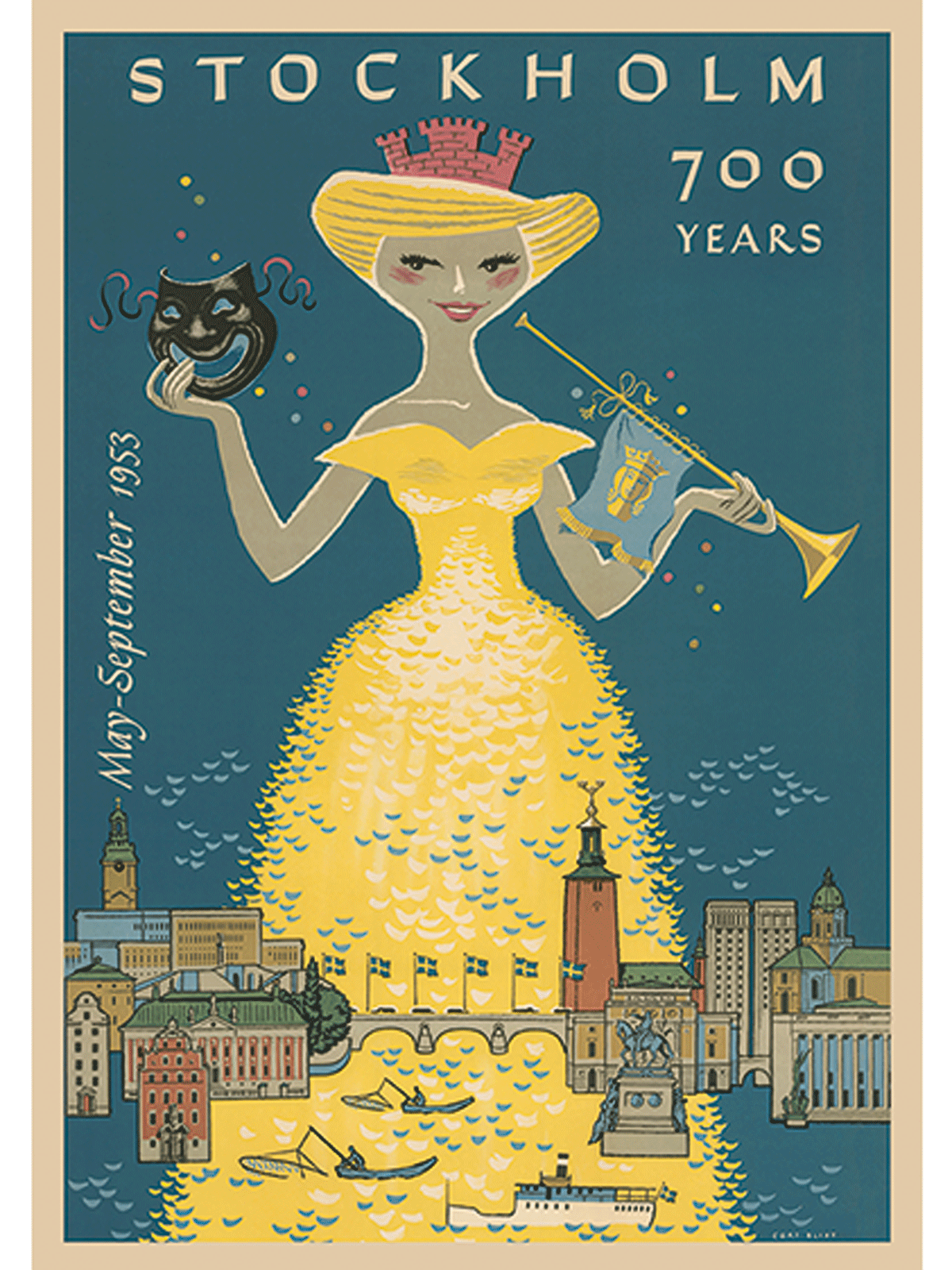 Blå Gungan design & crafts Poster Come to Sweden "Stockholm